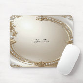 Golden Ornate Frame with Pearls Mousepad マウスパッド (マウス)