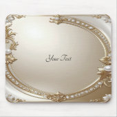Golden Ornate Frame with Pearls Mousepad マウスパッド (正面)