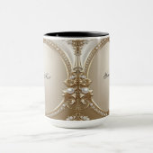 Golden Ornate Frame with Pearls Mug マグカップ (中央)