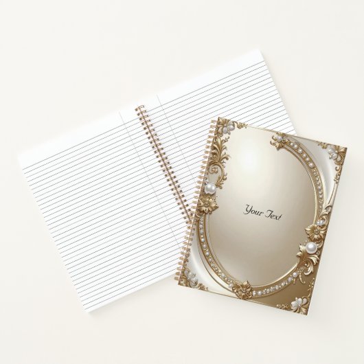 Golden Ornate Frame with Pearls Notebook ノートブック (内部)
