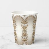 Golden Ornate Frame with Pearls Paper Cups 紙コップ (裏面)