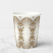 Golden Ornate Frame with Pearls Paper Cups 紙コップ (右)