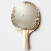 Golden Ornate Frame with Pearls Ping Pong Paddle 卓球ラケット (裏面)