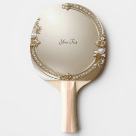 Golden Ornate Frame with Pearls Ping Pong Paddle 卓球ラケット
