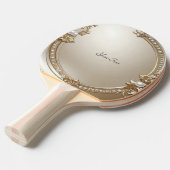 Golden Ornate Frame with Pearls Ping Pong Paddle 卓球ラケット (正面アングル)