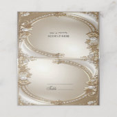 Golden Ornate Frame with Pearls Place Card プレイスカード (外部開封)