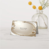 Golden Ornate Frame with Pearls Place Card プレイスカード (裏面)