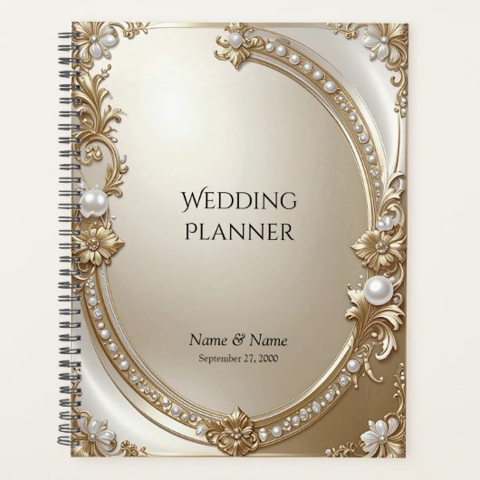 Golden Ornate Frame with Pearls Planner プランナー手帳 (正面)