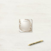 Golden Ornate Frame with Pearls Post it Notes ポストイット (デスク上)