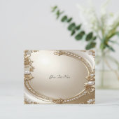 Golden Ornate Frame with Pearls Postcard ポストカード (スタンド正面)