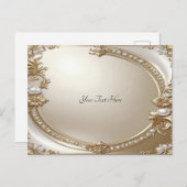 Golden Ornate Frame with Pearls Postcard ポストカード (正面/裏面)