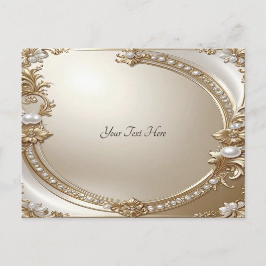 Golden Ornate Frame with Pearls Postcard ポストカード (正面)
