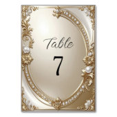 Golden Ornate Frame with Pearls Table Number テーブルナンバー (裏面)