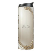 Golden Ornate Frame with Pearls Thermal Tumbler タンブラー (回転左)
