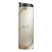 Golden Ornate Frame with Pearls Thermal Tumbler タンブラー (回転右)