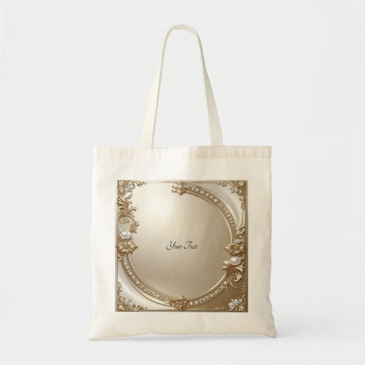 Golden Ornate Frame with Pearls Tote Bag トートバッグ (正面)