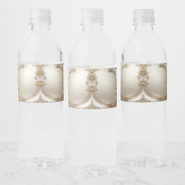 Golden Ornate Frame with Pearls Water Bottle Label ペットボトルラベル