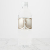 Golden Ornate Frame with Pearls Water Bottle Label ペットボトルラベル (裏面)