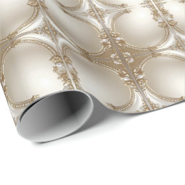 Golden Ornate Frame with Pearls Wrapping Paper ラッピングペーパー