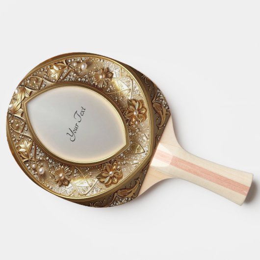 Golden Ornate Ping Pong Paddle 卓球ラケット (横)
