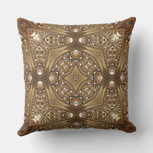 Golden Ornate Throw Pillow クッション (裏面)