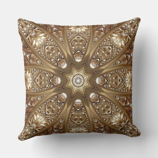 Golden Ornate Throw Pillow クッション (裏面)