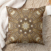 Golden Ornate Throw Pillow クッション (ブランケット)