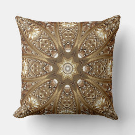 Golden Ornate Throw Pillow クッション