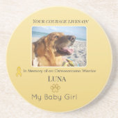 Golden Osteosarcoma Round Pet Tribute コースター (正面)