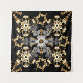 Golden outline floral decor. Eastern style element タペストリー (正面(横))