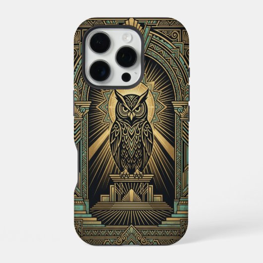 Golden Owl Guardian |  iPhone 16 Pro Case iPhoneケース (裏面)
