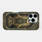 Golden Owl Guardian |  iPhone 16 Pro Case iPhoneケース (裏面横)