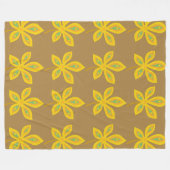 Golden Palmate Pattern フリースブランケット (正面(横))