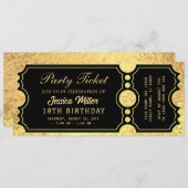 Golden Party Ticket Invitation 招待状 (正面/裏面)