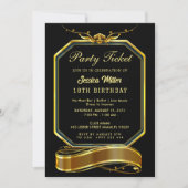 Golden Party Ticket Invitation 招待状 (正面)