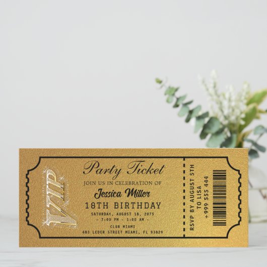 Golden Party Ticket Invitation 招待状 (スタンド正面)