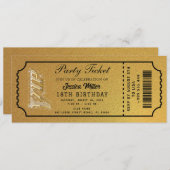 Golden Party Ticket Invitation 招待状 (正面/裏面)
