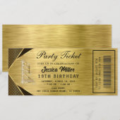 Golden Party Ticket Invitation 招待状 (正面/裏面)