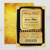 Golden Party Ticket Invitation 招待状 (正面/裏面)