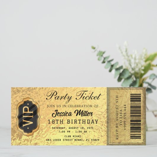 Golden Party Ticket Invitation 招待状 (スタンド正面)