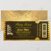 Golden Party Ticket Invitation 招待状 (正面/裏面)