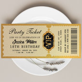 Golden Party Ticket Invitation 招待状
