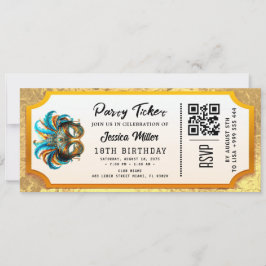 Golden Party Ticket Invitation 招待状