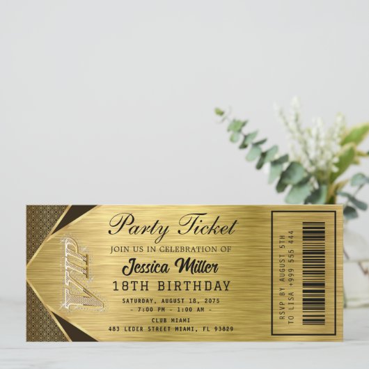 Golden Party Ticket Invitation 招待状 (スタンド正面)