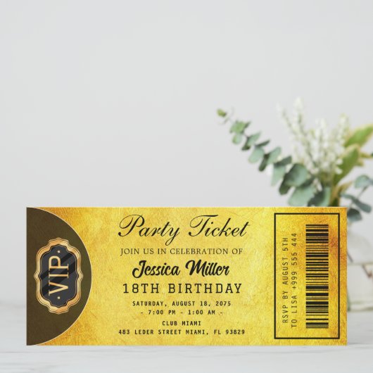 Golden Party Ticket Invitation 招待状 (スタンド正面)