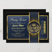 Golden Party Ticket Invitation 招待状 (正面/裏面)