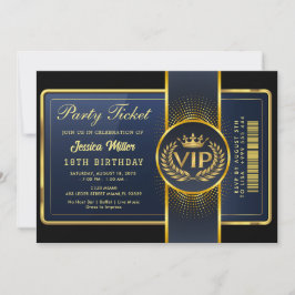 Golden Party Ticket Invitation 招待状