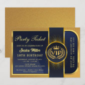 Golden Party Ticket Invitation 招待状 (正面/裏面)