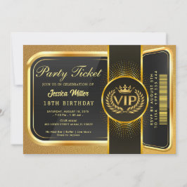 Golden Party Ticket Invitation 招待状