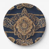 Golden patterns AI art  ペーパープレート (正面)